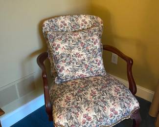 Small upholstered chair with brass nails 