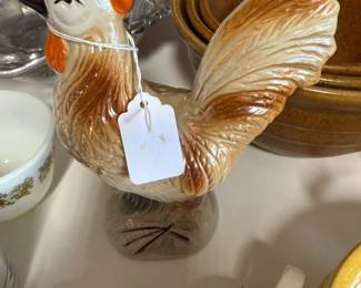 Figurines, chicken, made in Japan 