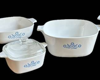Vintage Corning Ware Blue Cornflower Set 
