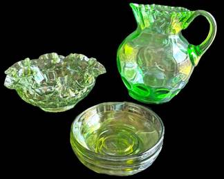 Green Glass Servingware 