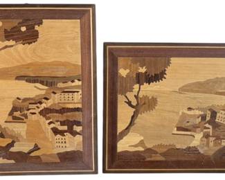 Italian Inlaid Wood Marquetry Wall Art 