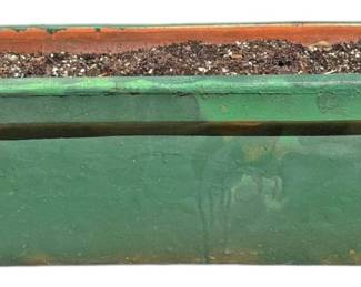 Green Painted Terracotta Planter Box 