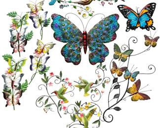 Bird Butterfly Metal Wall Art 