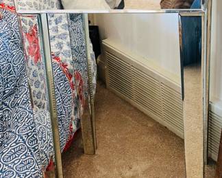 Wonderful Mirrored Side Table, 14" x 25.25"H.