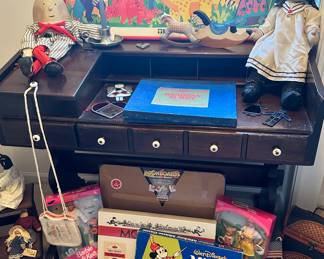 Outstanding Vintage Toys, Games & Furniture Including a Parker Brothers Mickey Mouse Game and First Edition Reproduction of the 1935 Monopoly, Special Edition Barbie Dolls NIB- Halloween and Easter Editions and More!