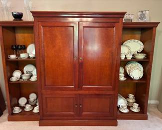Fantastic Grange Furniture (France) 3 Piece Display Cabinet. Center Piece Measures 66"H x 47"W x 26.5"D and Each Side Piece Measures: 62"H x 21.5" x 18.5"D.
