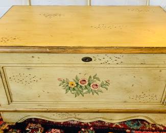 Interior View of the Antique Hand Painted Chest.
