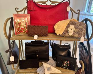 The Selection of Wonderful Accessories Continues with a Kate Spade Red Leather Purse, Coach Wallet, Kathy Van Zeland Zippered Clutch, Vera Bradey, Relic and More!