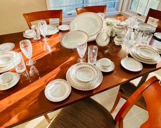 Magnificent Grange (France) 41.5"W x 30"H x 71"L, (17.5" Leaves wo Available) Dining Table Sold with 6 Dining Chairs & Table Cover.