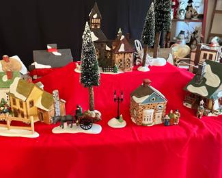 Wonderful Collection of Department 56 Heritage Village Collection Porcelain Pieces, Most with Original Box.