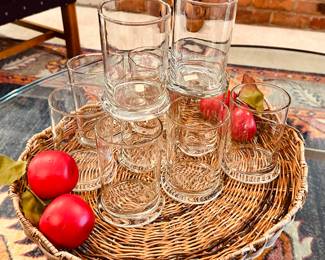 Amazing Set of Hand Blown Glasses For Interia (Spain), Two Sets of 4 Available.