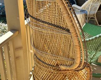 Side View of the Vintage FABULOUS Peacock Chair.