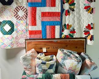 Gorgeous Lane Cedar Chest 24"H x 18.5"D x 40.5"W Shown with a Fraction of Hand Made Quilts Available.