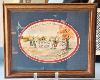 Sandy Lord Signed Vintage Matted Print, "A Mother is All the Wonderful Things You Never Outgrow Your Need For".