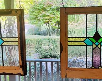 Detailed View of the Stunning Stain Glass Windows Available, 19.5" ea.