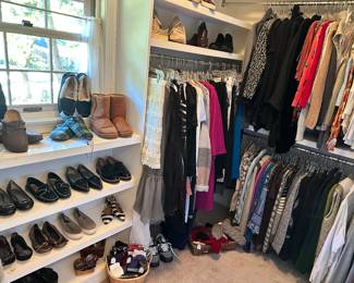 Still More Fabulous Ladies Apparell, Shoes and Purses Available including Chicos, DKNY, Denim & Co, Rag & Bone, Philosophy, Eileen Fischer, White House Black Market, Magaschoni, Nipon Boutique, Mine Rose, Cecil Brown, Loft in Sizes Small-Large.