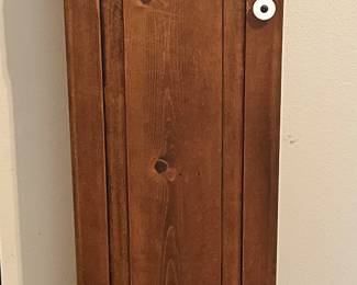 Free Standing Wooden Cabinet with Locking Peg, 13" x 10.5" x 36"H.