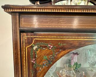 Detail of the Lovely Painted Detail and Wood Inlay.