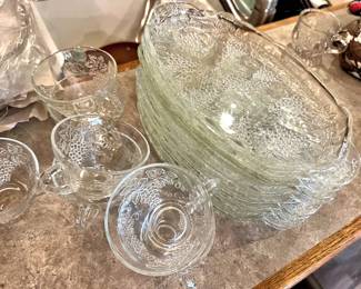 Vintage glass luncheon sets