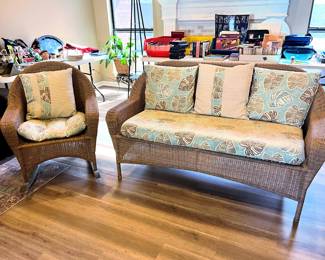 Great wicker settee and matching rocker