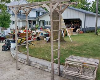 ladder arbor, trellis, lobster trap