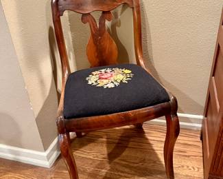 (2) very nice needlepoint Chairs / nice wood detail…sold as a pair
Downstairs 