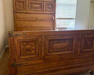 Wow ! Antique Bed complete with nice mattress….Will sell as (2) piece set…including Dresser