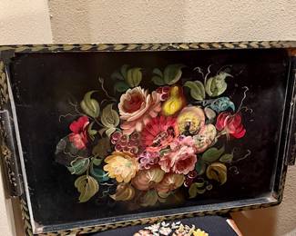 Tole Painting  lg wood tray