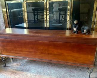 Long narrow little chest w/metal legs
Downstairs 