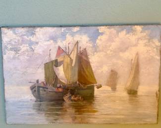 Antique Ship Painting 
Downstairs 