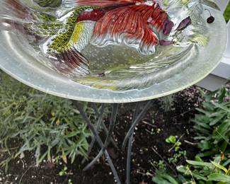 Glass Bowl Birdbath