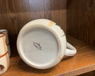 Hand Painted Nasco Pottery Pitcher & Cups