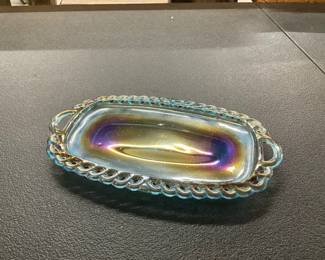 Indiana Iridescent Carnival  Glass Tray