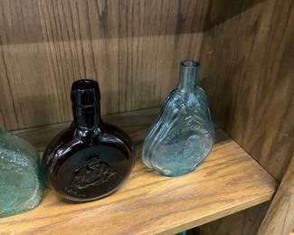 Brown Decanter Bottle - Blue Glass Flask