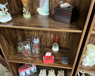 Coca Cola Holly Hobbie Glasses - Tic Tac Toe Wooden Game - Christmas Dinner Bell - Pewter Christmas Ornament