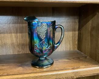 Indiana Harvest Grape Iridescent Blue Carnival Glass