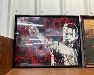 Framed Abstract Expressionist Print