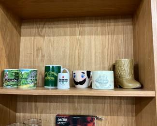 Assorted Mugs including John Deere  - Heineken - Old Spice 