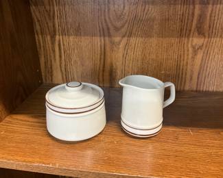 Elegance II Collection Bavarian Brown Creamer & Covered Sugar - Japan