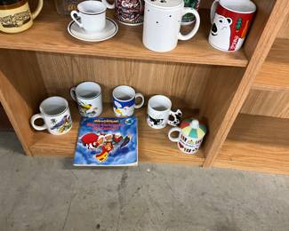 Assorted Mugs - National Wildlife Federation Bird Mugs - Alvin & the Chipmunks Christmas Book - Chicken Mug - Cow Mug - Happy Birthday Covered Mug