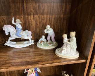 Meico Paul Sebastian Girl on Horse Figurine -Grandfather Figurine - Avon "A Mother's Love" Porcelain Figurine