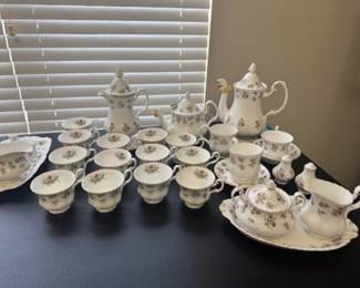 More Royal Albert "Winsome" pattern pieces in beautiful condition (This whole set was stored inside the curio cabinets its whole life)