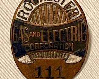 Rochester Gas and Electric Corporation Employee Badge - Circa 1925