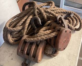 Antique Pulleys/Rope 