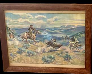 "Loops and Swift Horses are Surer than Lead" by Charles Marion Russell - print 