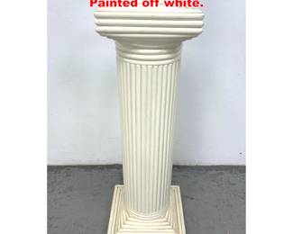 Lot 1326 Rattan Split Reed Pedestal Column. Painted off white.