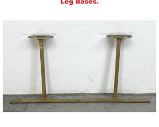 Lot 1287 Pair Vintage T Form Brass Table Leg Bases. 