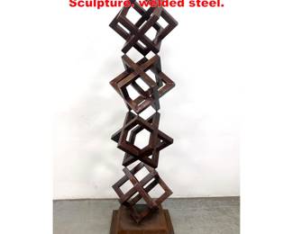 Lot 1667 Large Outdoor Tall Stacked Cobes Sculpture. welded steel. 