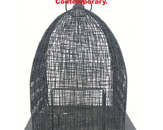 Lot 1531 Brutalist Metal mesh Bird cage. Contemporary. 