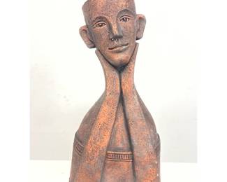 Lot 1683 Cast Figural Planter. Head Planter. 